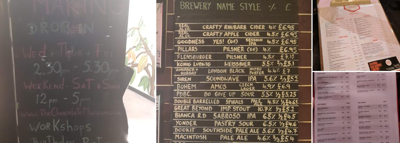 The Craft Beer Co. Brixton Menu