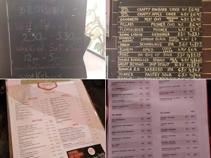 The Craft Beer Co. Brixton Menu