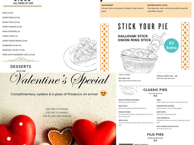 Piehole Shoreditch Menu