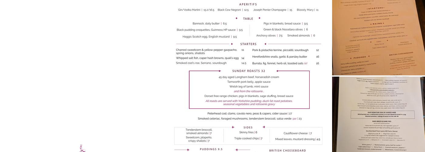 The Jugged Hare Menu