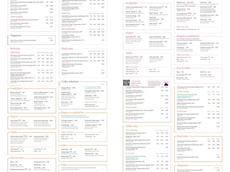 The Refinery at Regent's Place Menu