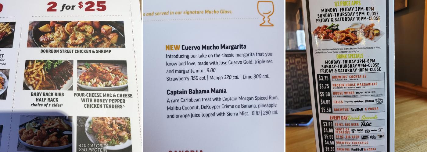 Applebee's Grill + Bar Menu