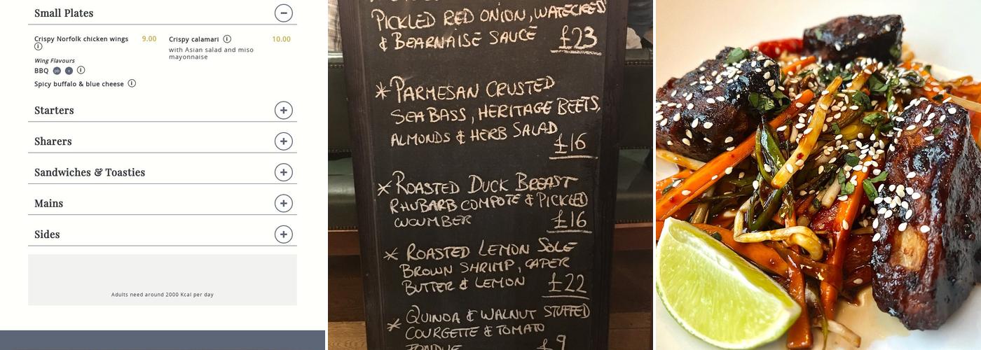 The Trinity Bell, EC3 Menu