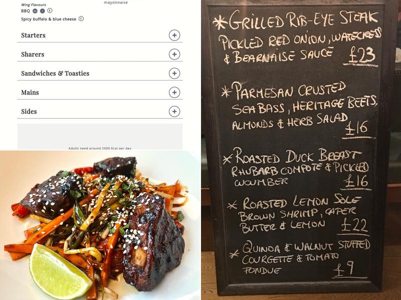 The Trinity Bell, EC3 Menu