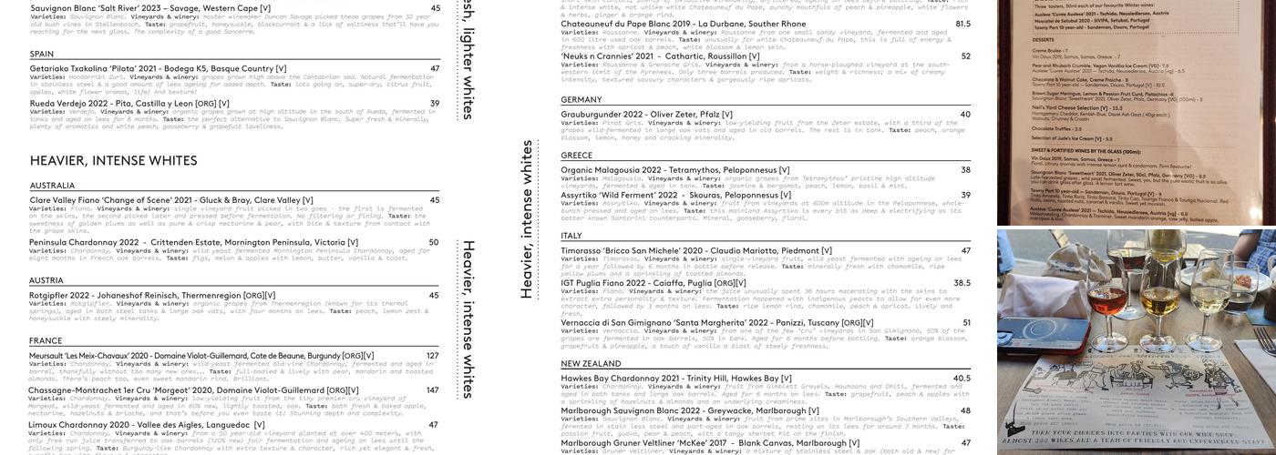 Vinoteca Farringdon Menu