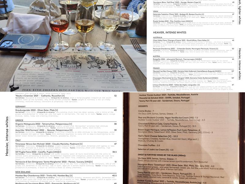 Vinoteca Farringdon Menu