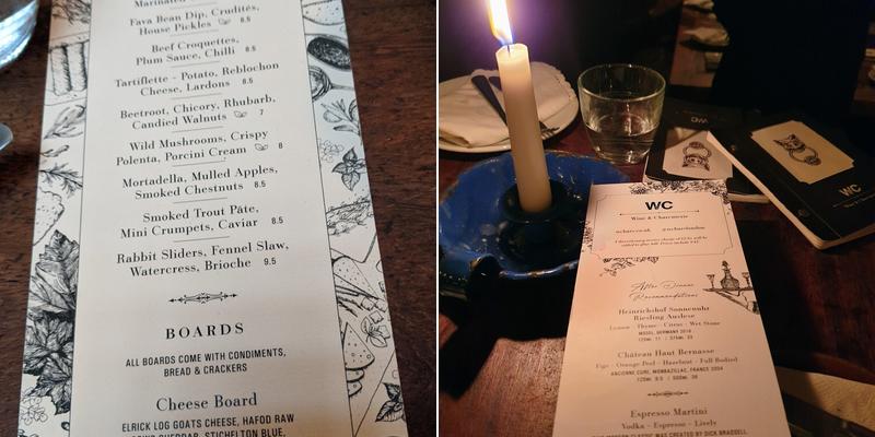 WC Wine & Charcuterie Menu