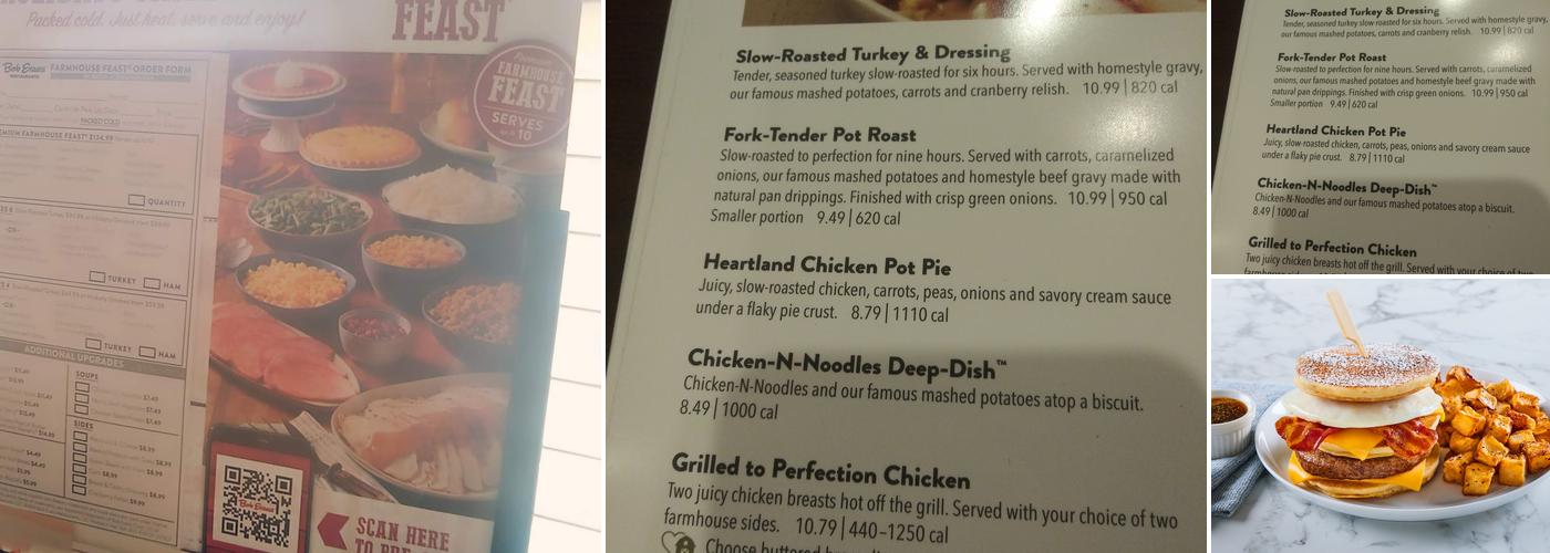 Bob Evans Menu