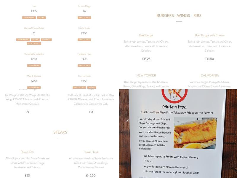 The Thirsty Farmer Menu