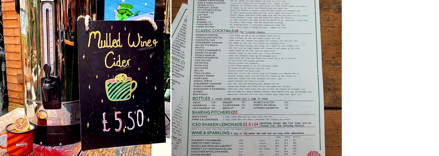 Nottingham Secret Garden Menu