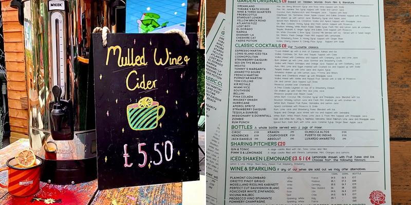 Nottingham Secret Garden Menu