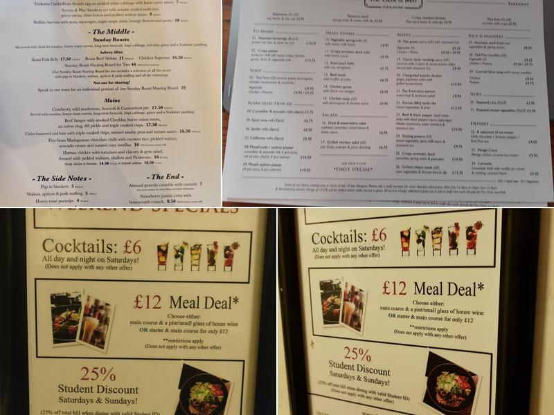 The Clerk & Well Menu