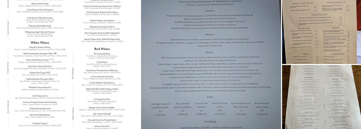 The Clarence Menu