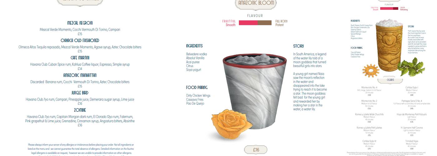 The Leaf and Cane Menu