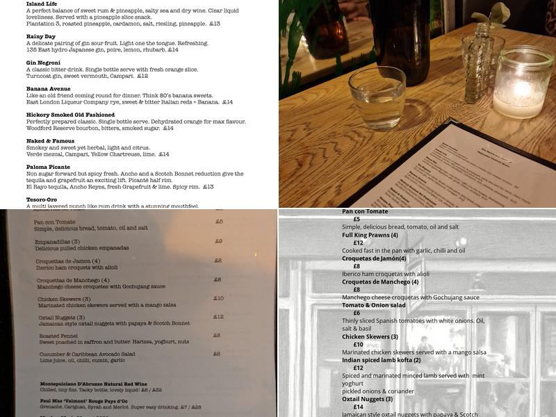 The Shrub and Shutter Menu