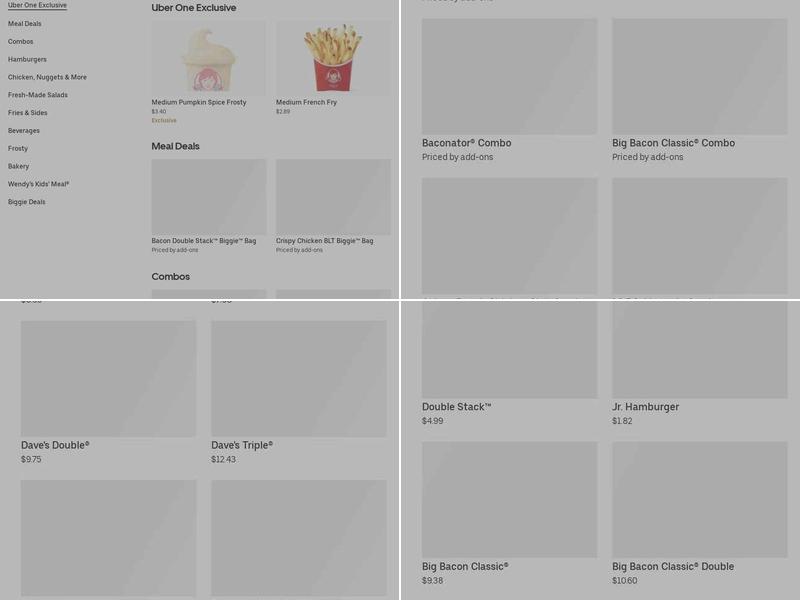 Wendy's Menu