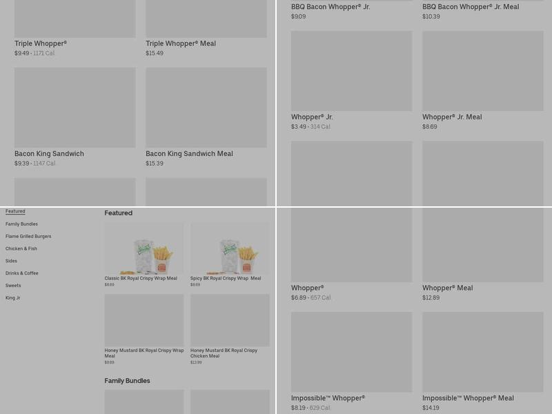 Burger King Menu