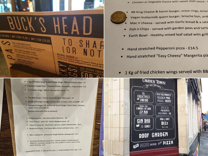 Bucks Head Menu