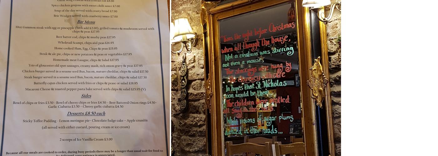 The Bakers Arms Menu