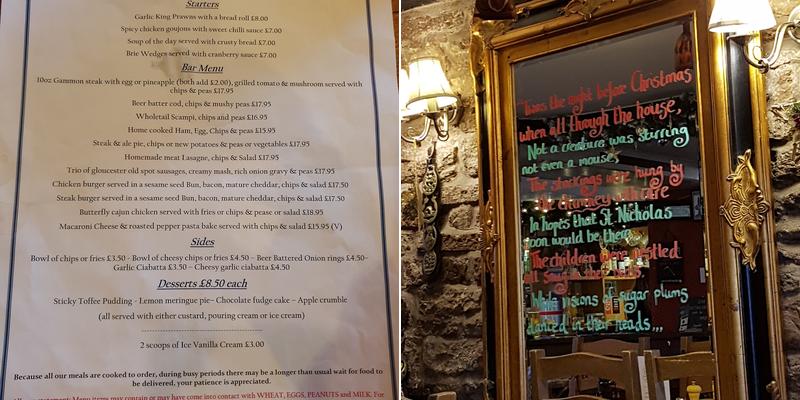 The Bakers Arms Menu