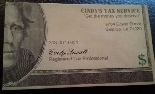 Cindy's Tax Services 2206 Gemini Dr, Bastrop Louisiana 71220