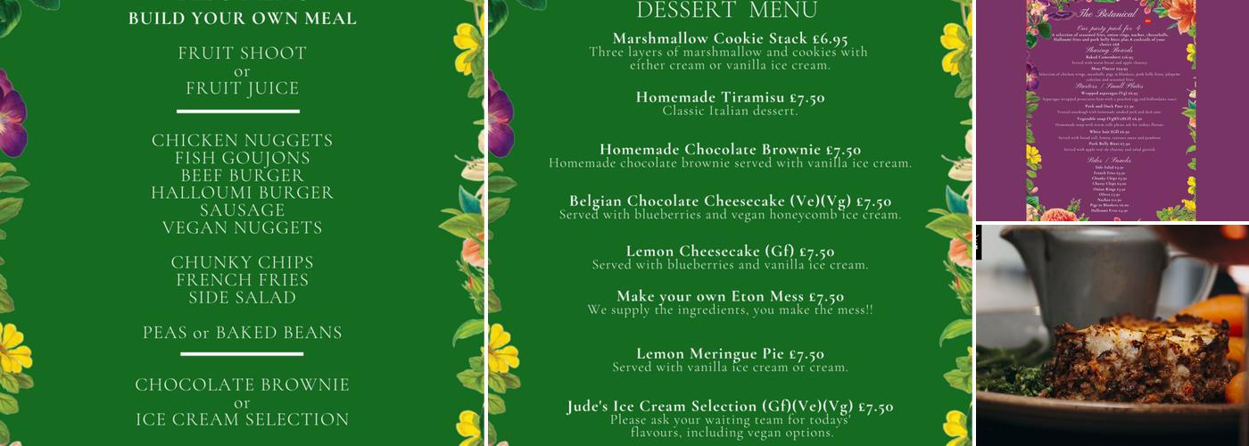The Botanical Port Solent Menu