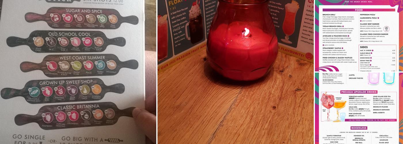 Revolution Sheffield Menu