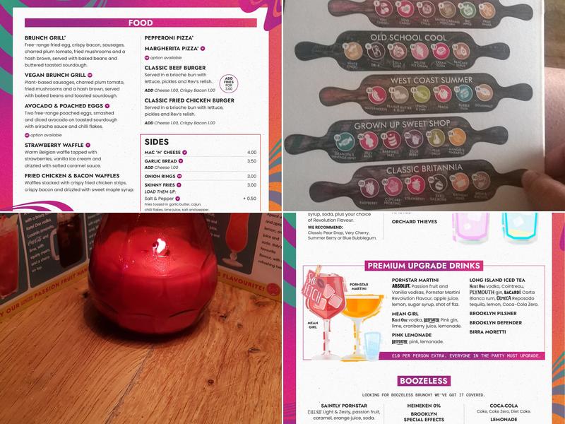 Revolution Sheffield Menu