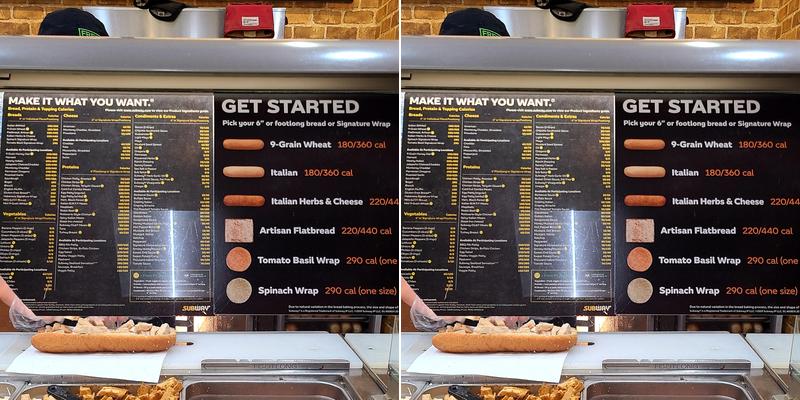 Subway Menu