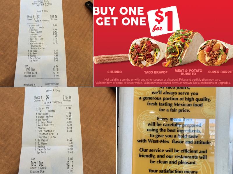 Taco John's Menu