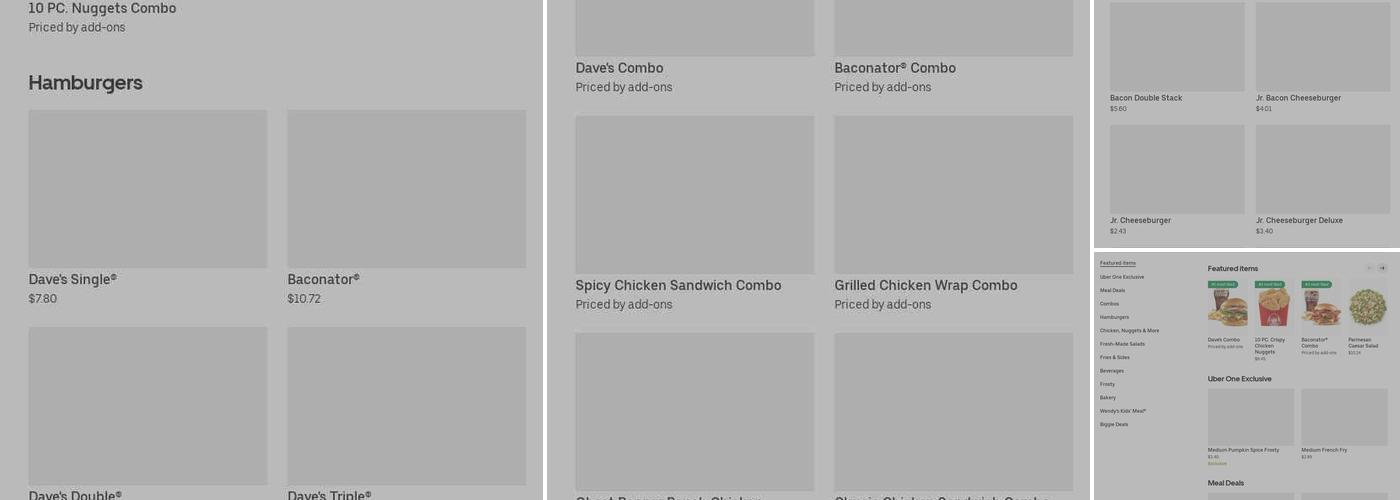 Wendy's Menu