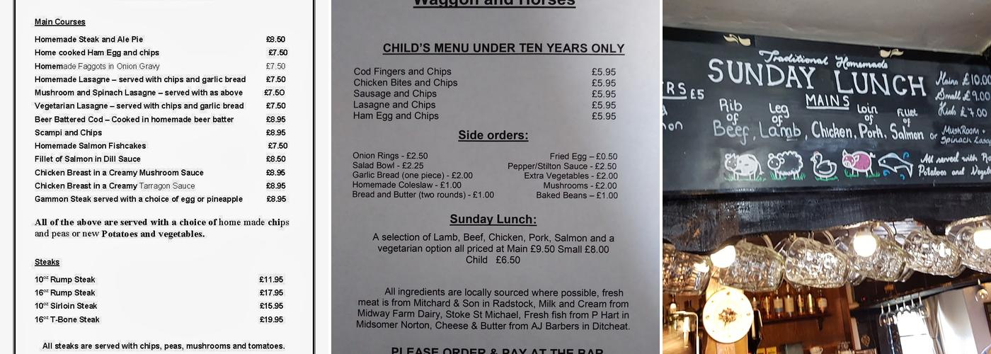 Waggon & Horses Menu
