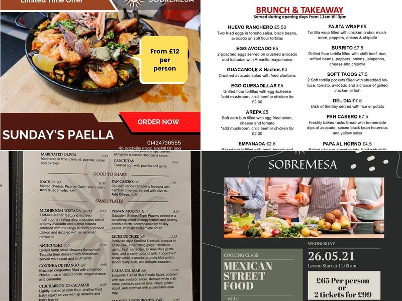 A Taste Of Latin America Menu