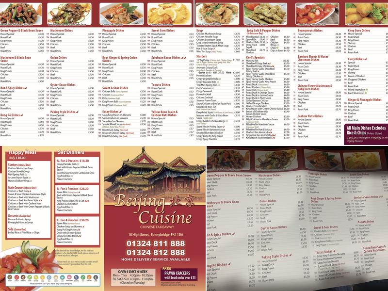Beijing Cuisine Menu