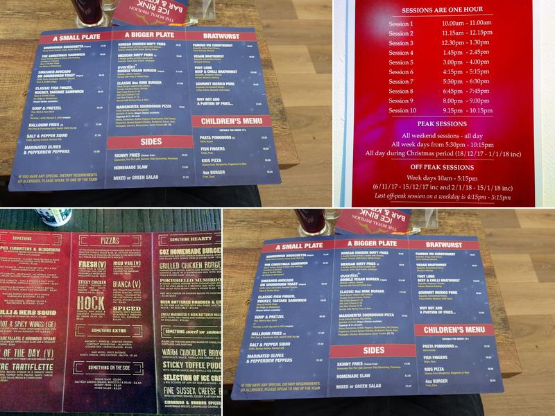 Royal Pavilion Ice Rink Restaurant (Winter Season Only) Menu