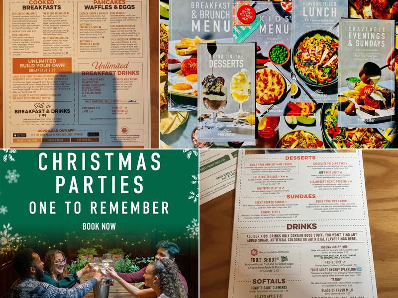 Harvester Plough Chelmsford Menu