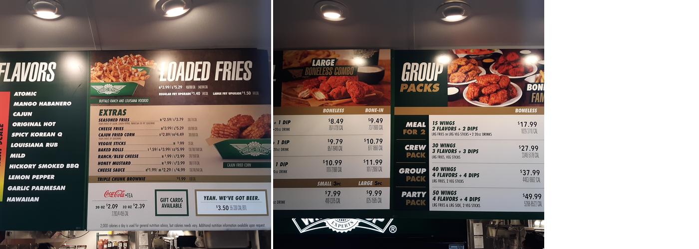 Wingstop Menu