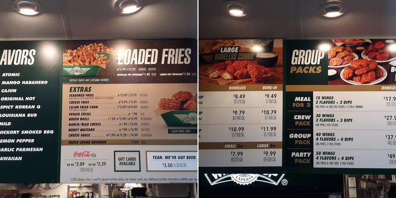 Wingstop Menu