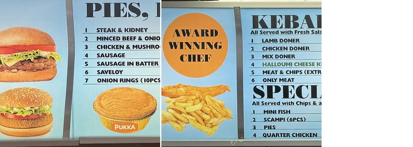 Wingerworth Fish Bar Menu