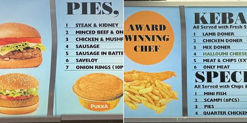 Wingerworth Fish Bar Menu