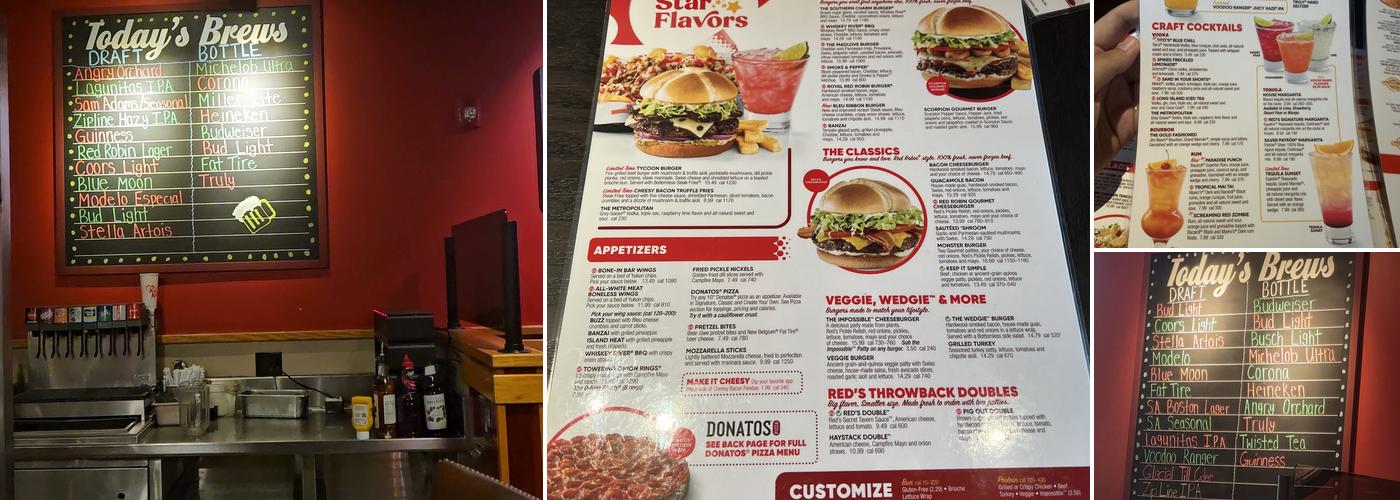 Red Robin Gourmet Burgers and Brews Menu