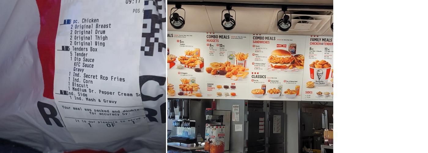 KFC Menu