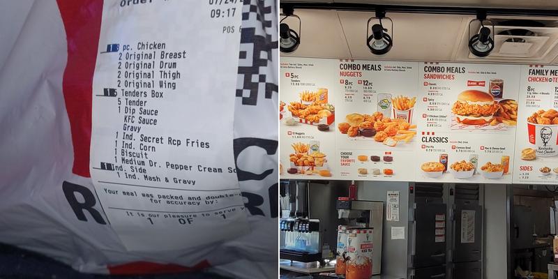 KFC Menu