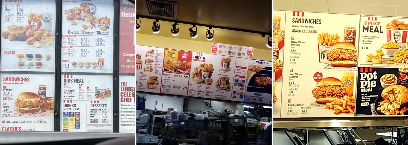 KFC Menu