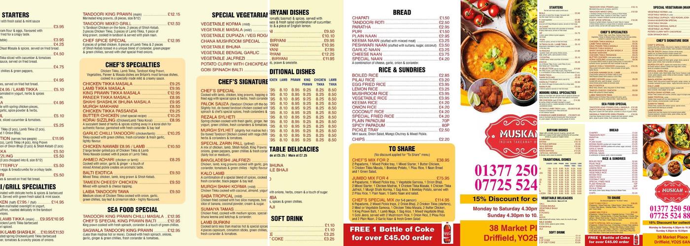 New Muskan Spice Menu