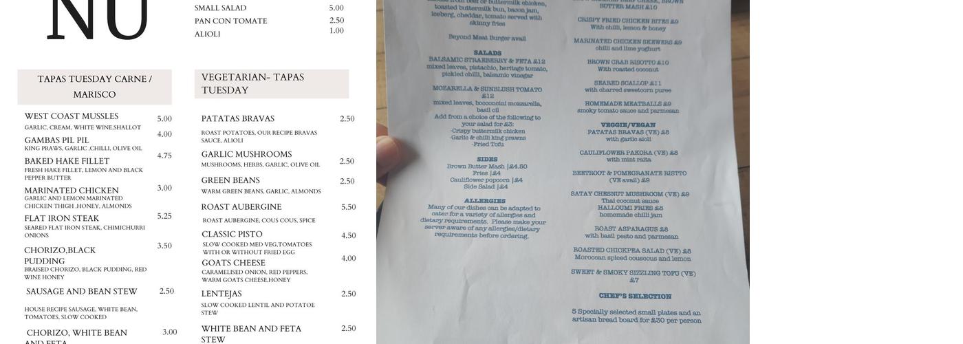 The Ferry Selkie Menu