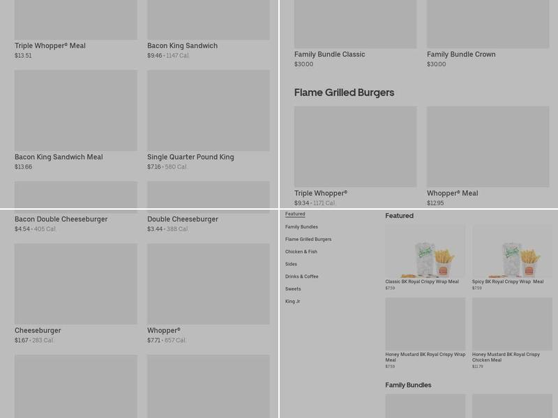 Burger King Menu