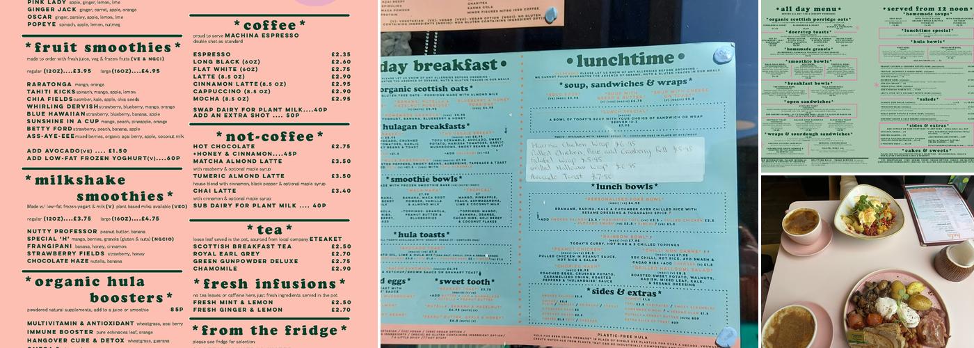 Hula Fountainbridge Menu
