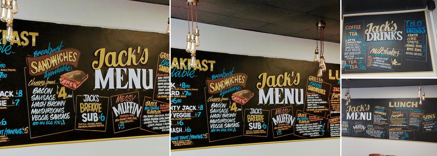 Jacks cafe Menu