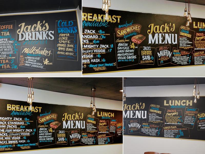 Jacks cafe Menu